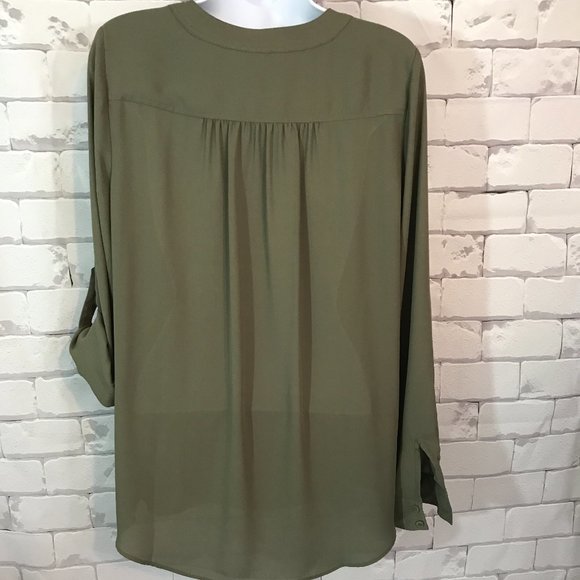 Maison Jules Top Olive Green Sz M - Picture 2 of 4